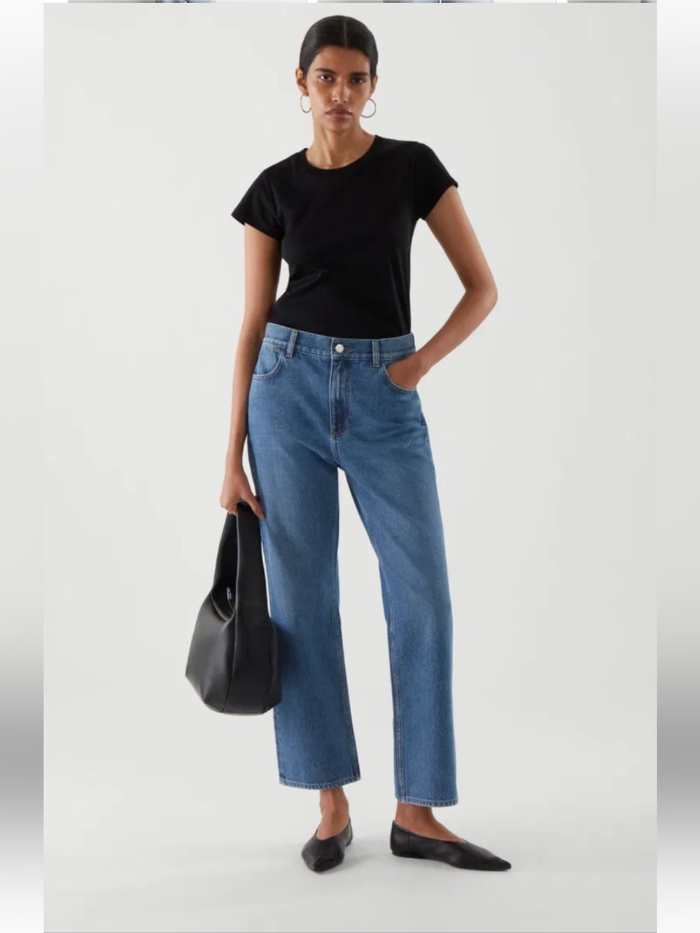 COS Off-White Cropped Flared Jeans Size 27